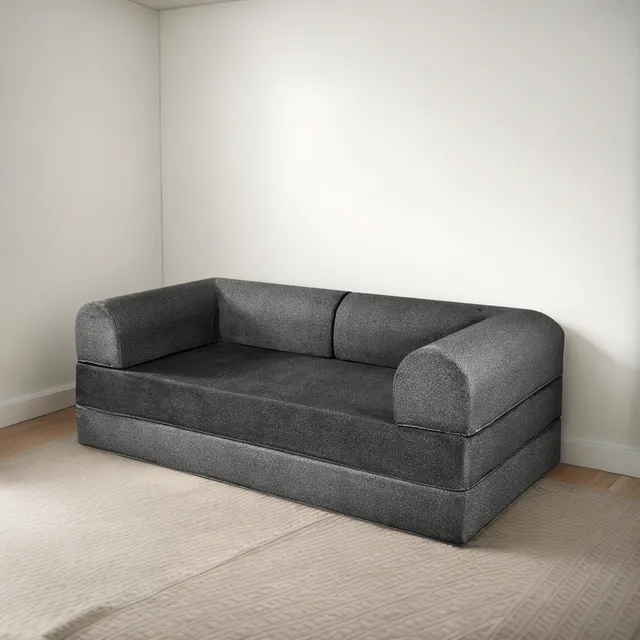 Sofá Cama Teddy 3 Cuerpos Naap Concept - Smooth Charcoal Liso