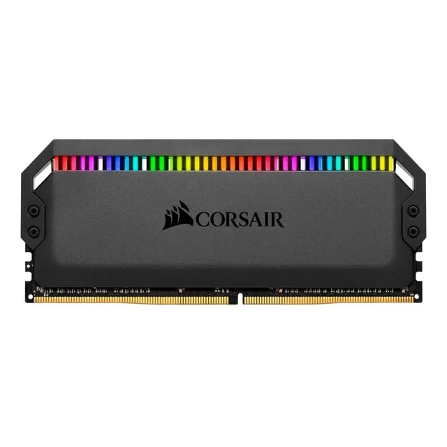 Memoria RAM Dominator Platinum RGB gamer color negro 16GB 2 Corsair CMT16GX4M2C3200C16
