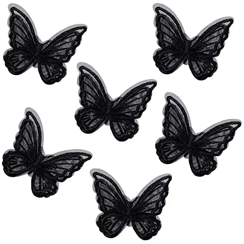 Butterfly Hair Clips Penta Angel 6pcs Lace Embroidery Qsmfp