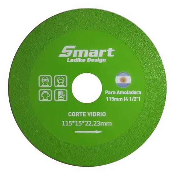 Disco Para Cortar Vidrio, Para Amoladora Angular 115mm Smart
