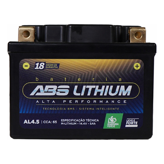 Bateria LĂtio Moto Abs Al4,5 - 5ah Garantia 18 Meses. Bateria LĂtio Moto Abs Al4,5 - 5ah Garantia 18 Meses.