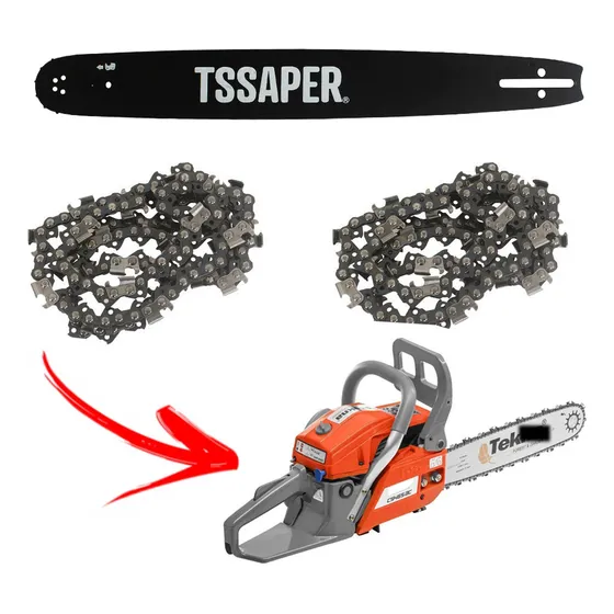 Kit Sabre + 2 Correntes Motosserra 20p Tekna Cs46s 38 Dentes