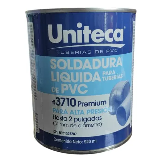 Soldadura Pvc Alta Presion 1/4 Galon Uniteca