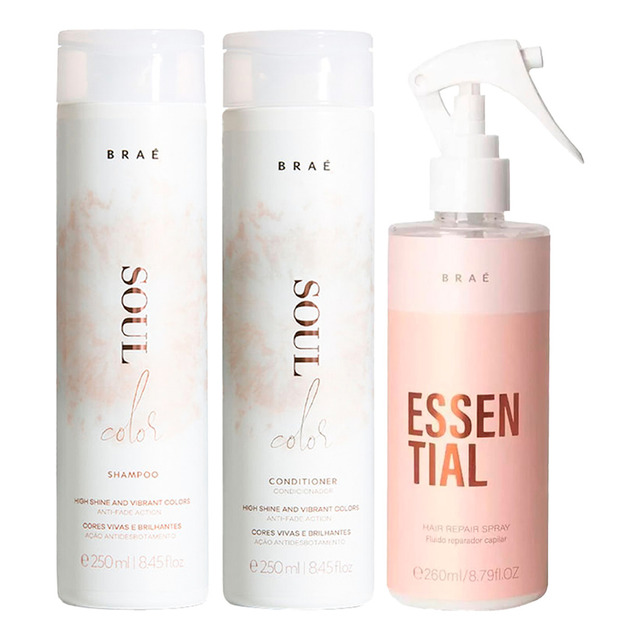 Braé Soul Color Kit Com 3 Produtos (sh+cd+fluido Essential) Braé Soul Color Kit Com 3 Produtos (sh+cd+fluido Essential)