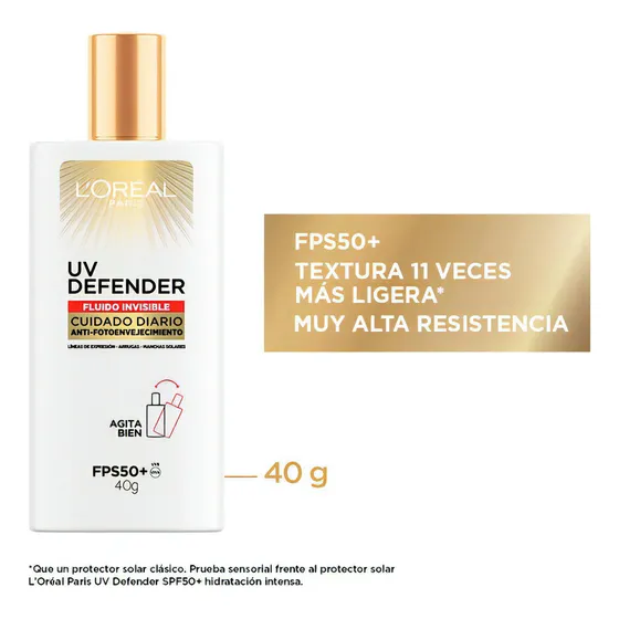 UV Defender Fluido Invisible Protector Solar Loreal FPS50+
