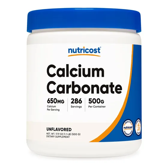 Suplemento Nutricost De Carbonato De Calcio En Polvo 500 G