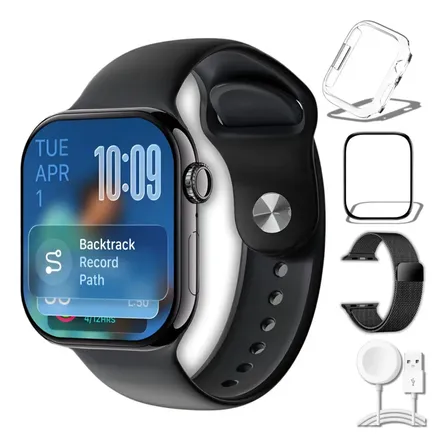 Smartwatch S11 Séries 11 2026 Amoled Whatsapp Chatgpt Gps Preto Metal