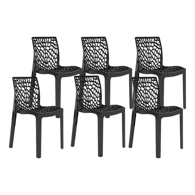 Conjunto De 6 Cadeiras Gruvyer Pretas Para Escritório/sala De Jantar E Área Gourmet Conjunto De 6 Cadeiras Gruvyer Pretas Para Escritório/sala De Jantar E Área Gourmet