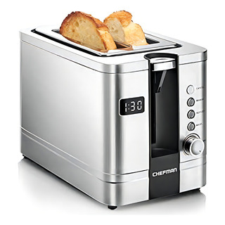 Tostadora Digital Chefman De 2 Rebanadas, Emergente, Acero I Tostadora Digital Chefman De 2 Rebanadas, Emergente, Acero I