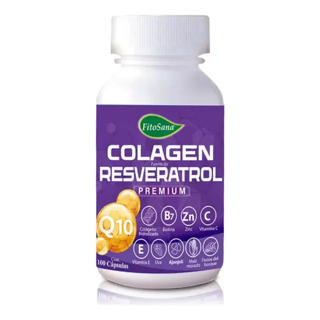 Colágeno Resveratrol Y Q10 Premium (100 Cápsulas) - Fitosana