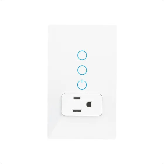 Interruptor Inteligente Doble Con Tomacorriente Blanco