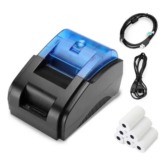 Impresora Térmica Tickets Pequeños De 58 Mm Usb Y Bluetooth Color Azul