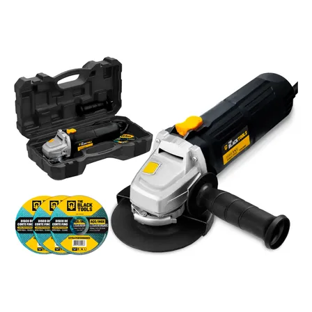 Esmerilhadeira Angular Portátil 110v Com 3 Discos De Corte Preto 127v