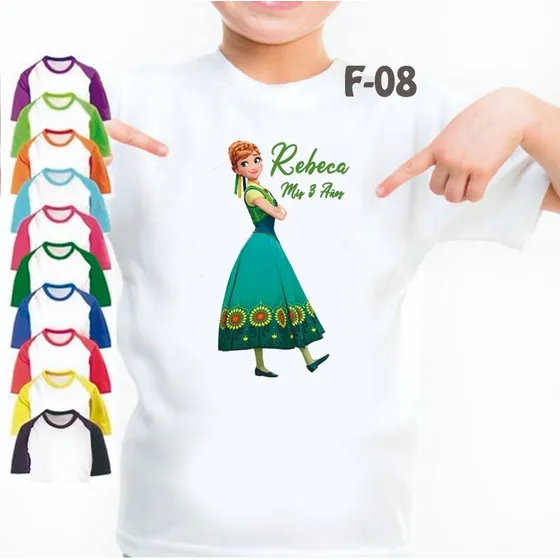 Frozen Anna, Elsa, Olaf Cumpleaños Franela Personalizada