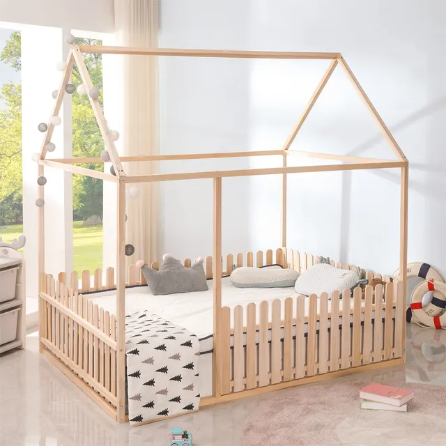 Cama Casa Completa Para Niño S Valla Marco Madera Juego Niña