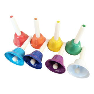 Juego De 8 Campanas De Mano De Colores, Instrumento Musical, Juego De 8 Campanas De Mano De Colores, Instrumento Musical,