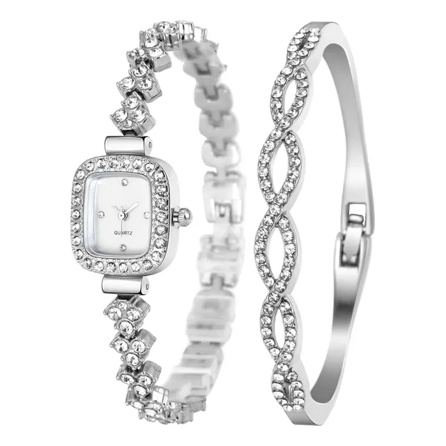 Clastyle Bling Iced Out Silver Wrist Watch Square 78dzl