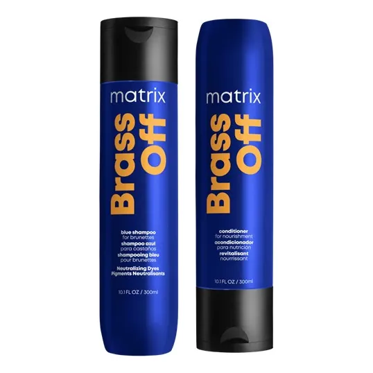 Dupla Shampoo 300ml y Acondicionador 300ml Brass Off Matrix