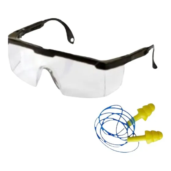 Oculos E Protetor Auricular Epi Resistente C.a 10 Unidades