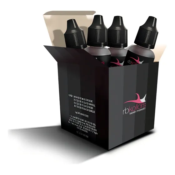 Kit Iniciantes com 4 Pigmentos Orgânicos 5ml para Sobrancelhas RBKollors Micropigmentação Microblading