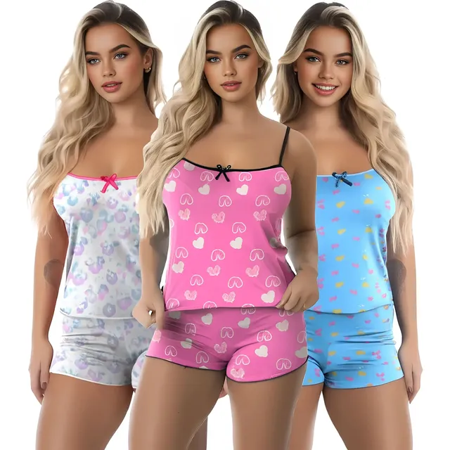 Kit 3 baby doll conjunto feminino pijama