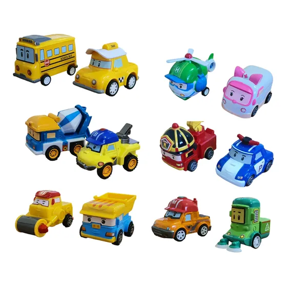 Kit 12 Robocar Poli Carrinhos De Fricção Coleção Infantil