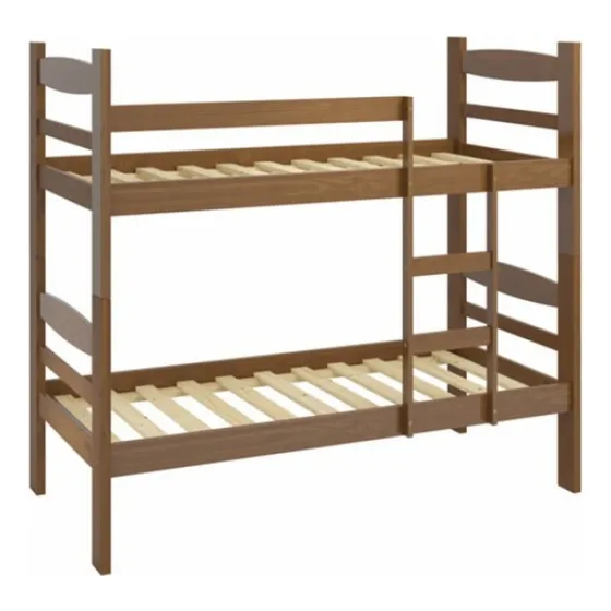 Cucheta Una Plaza Madera Maciza Quésal! Muebles Color Nogal Atenas
