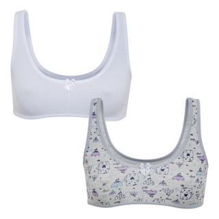 Kit Com 2 Top Menina Moça Sortido Infantil Ketbros Kb-5607 Kit Com 2 Top Menina Moça Sortido Infantil Ketbros Kb-5607