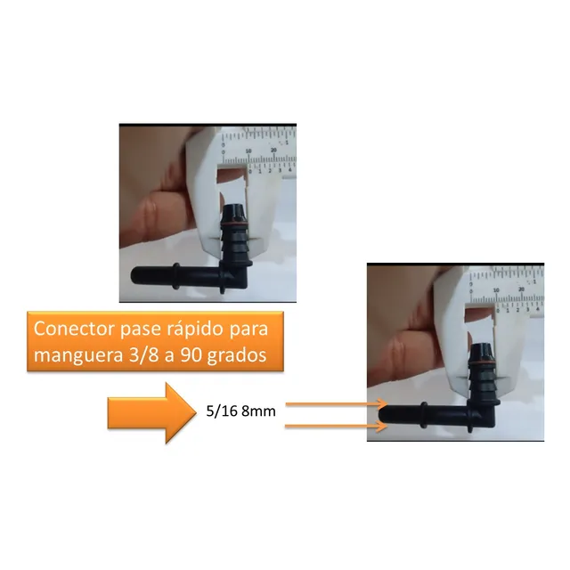  Conector Pase Rapido Gasolina Curvo 90 Grados