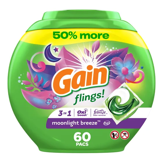 ¡paquetes De Jabón Y Detergente Para Ropa Gain Flings! Moonl
