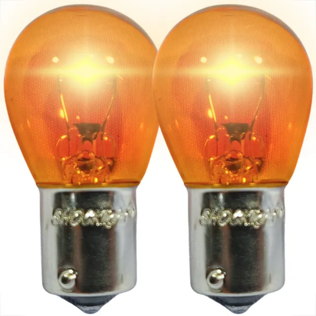 Par Lâmpada Seta Pisca 1 Polo Halogena Ambar 12v 21w Ba15s
