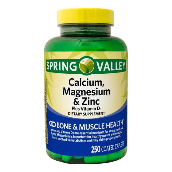 Calcio, Magnesio Y Zinc + D3 - 250 Tabletas - Spring Valley
