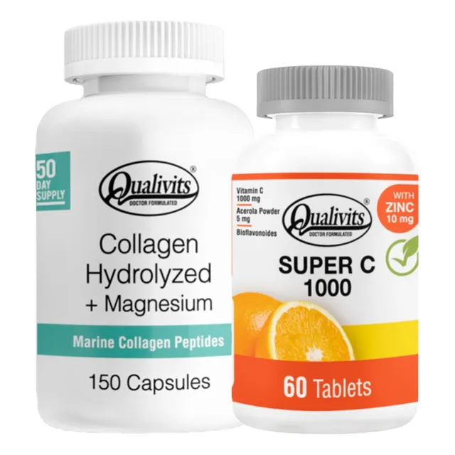 Super Vitamina C + Colágeno Con Magnesio X 150 - Qualivits Sabor Natural