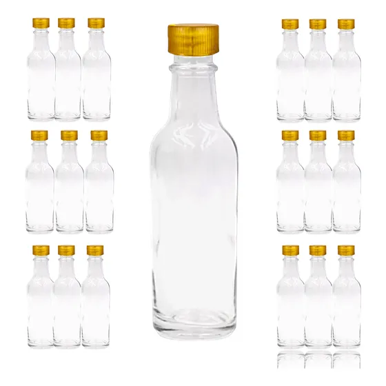 60 Pzas Botella Mini Tequilera Vidrio Cristal Premium 50 Ml