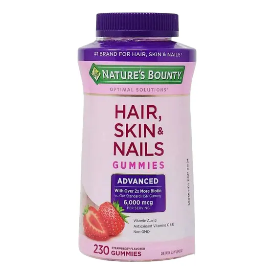 Biotin En Gomita Sabor A Fresa Nature's Bounty 6000 Mcg