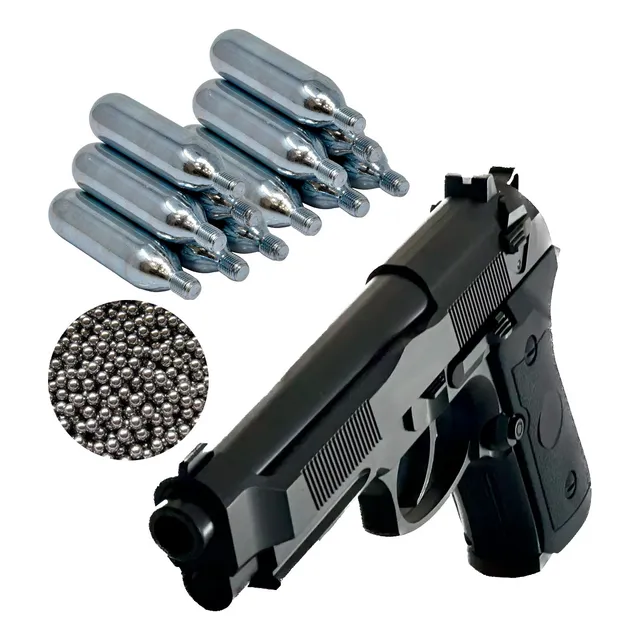 Pistola P92 Potenciada 500 Balines + 10 Co2