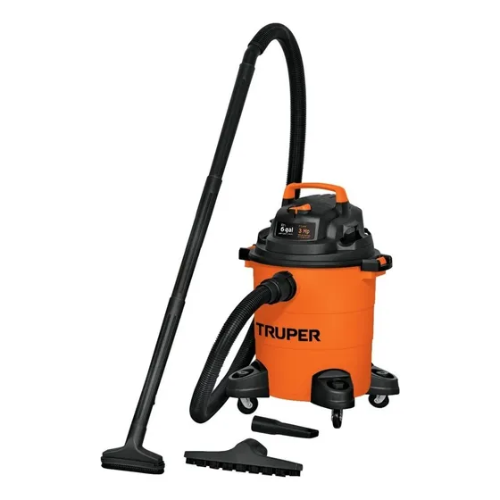 Truper Asp-06 23L aspiradora 1.15hp sólidos y líquidos 110V color naranja y negro