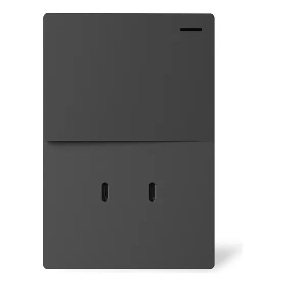 Llave De Luz Milan 1 Punto Y 2 Usb C Bastidor Metal Macroled