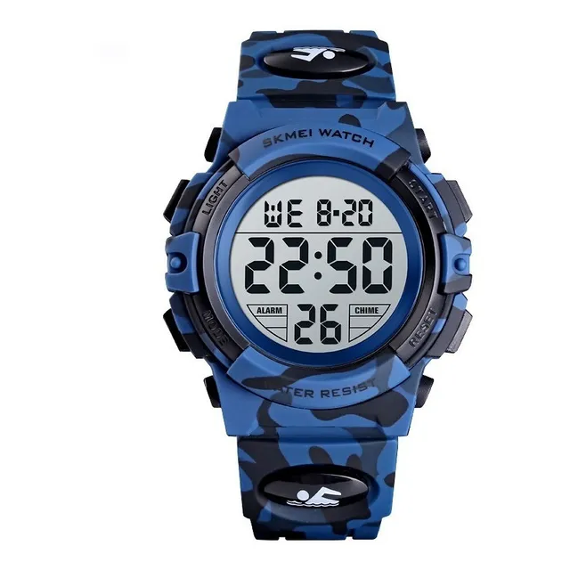 Reloj Digital Niños Skmei 1548 Camuflaje Azul Oscuro 