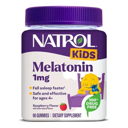 Natrol Kids Melatonina Para Niños 1mg 90 Gomitas Para Sueño Bayas Frambuesa