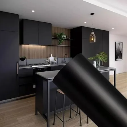 Adhesivo de plástico negro para pared de 45 cm x 10 m