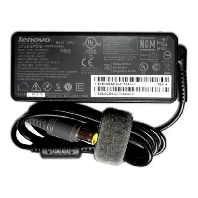 Cargador Lenovo Ibm 65w 20v 3.25a Rectangular Pin Central.