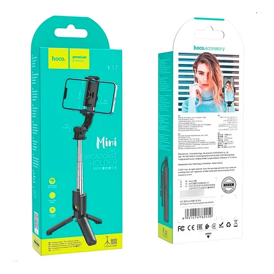 Soporte Palo Selfie Tripode K17 Hoco + Control Bluetooth