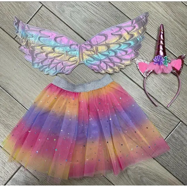 Falda Tutu Unicornio Niña Carnaval Whitekingstore