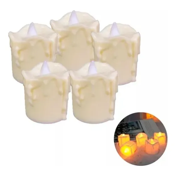 Set X5u Vela Led Artificial Souvenir Deco Calida Portatil