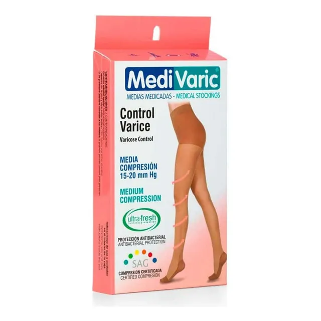 Medias Cadera Anti Varices Compresión 15-20 Mm Hg Medivaric