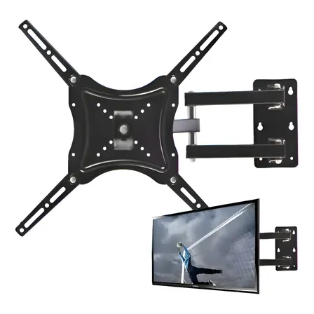 Soporte Tele 32 43 50 55 Extensor Reforzado Doble Brazo 30kg Color Negro