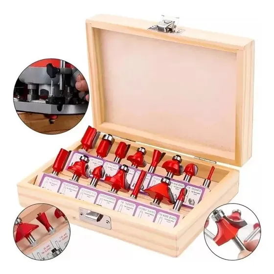 Juego 15 Fresas Madera Router Tupi Fresadora