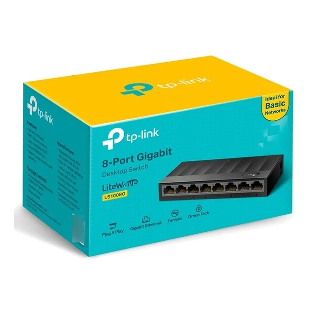 Switch 8 Puertos Ls1008g Gigabit Tp-link Litewave Negro