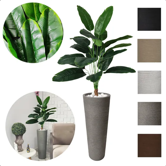 Bananeira Artificial Banana Ornamental Vaso 67cm Grafiato